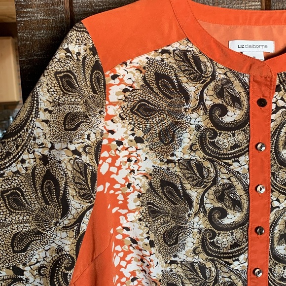 Liz Claiborne womens long sleeve blouse size medium career fall Thanksgiving - Picture 8 of 12